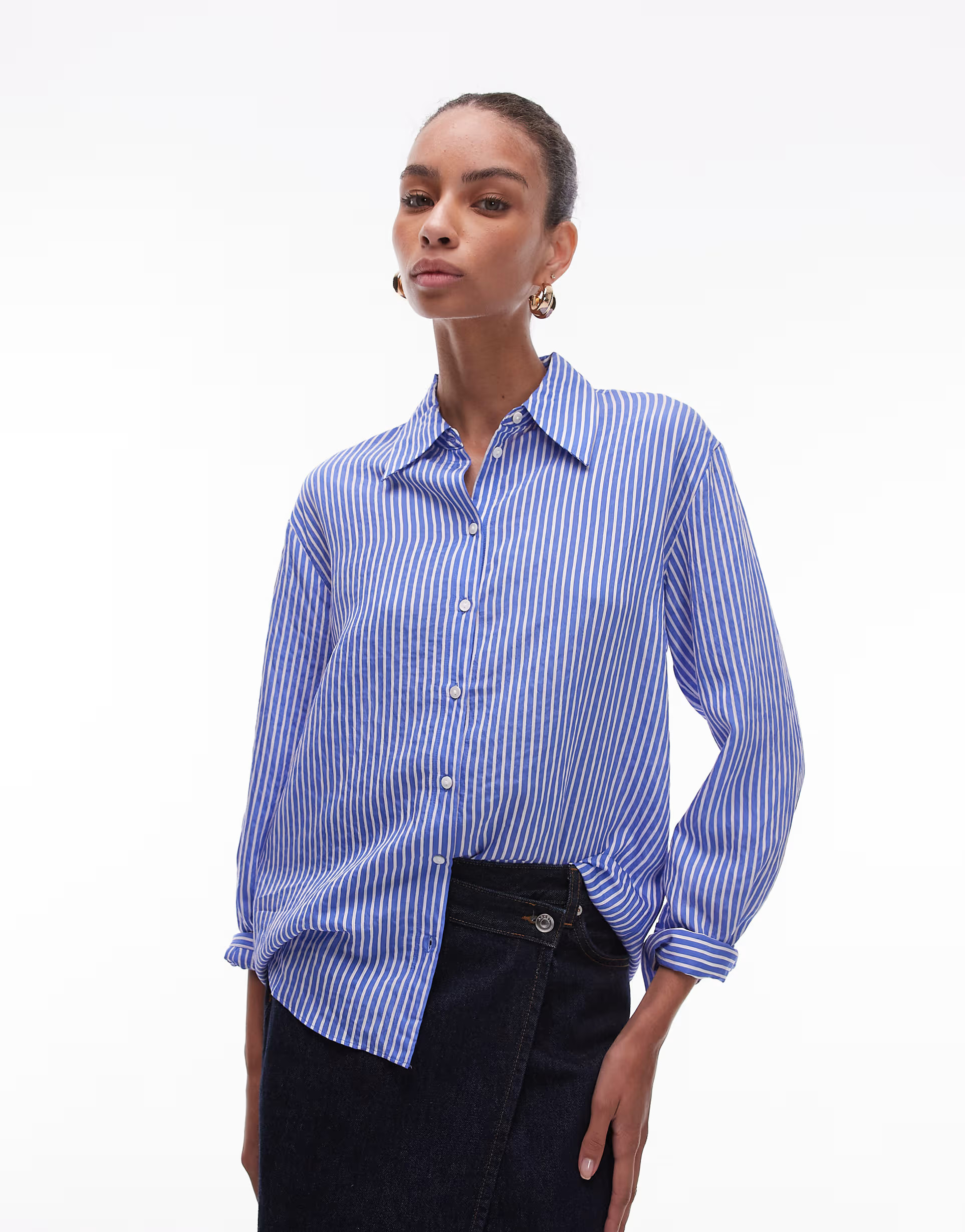 Mango stripe shirt in mid blue | ASOS (Global)