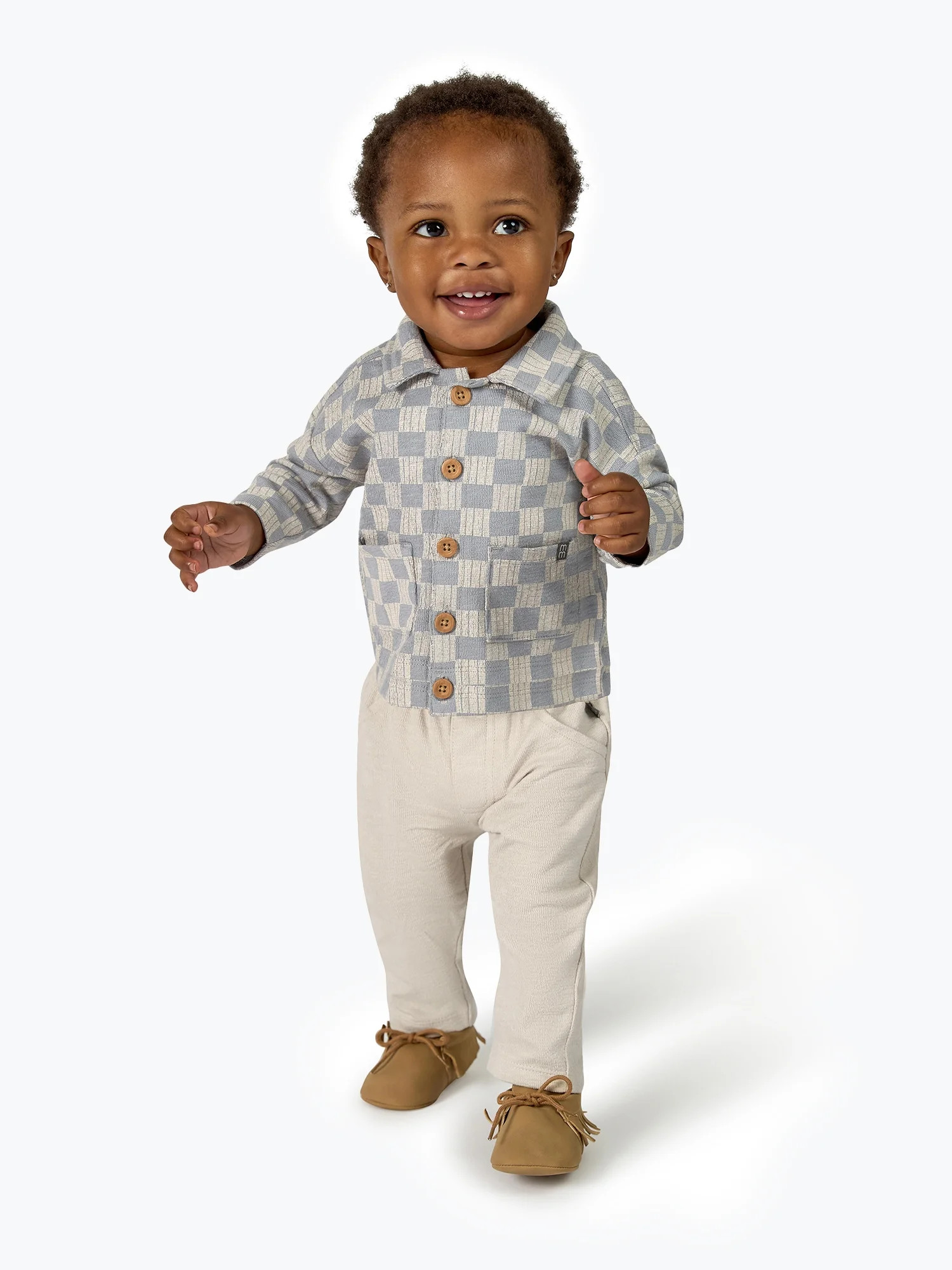 Modern Moments by Gerber Baby Boy Collared Top and Bottom Outfit Set, Sizes 0/3 Months - 24 Month... | Walmart (US)