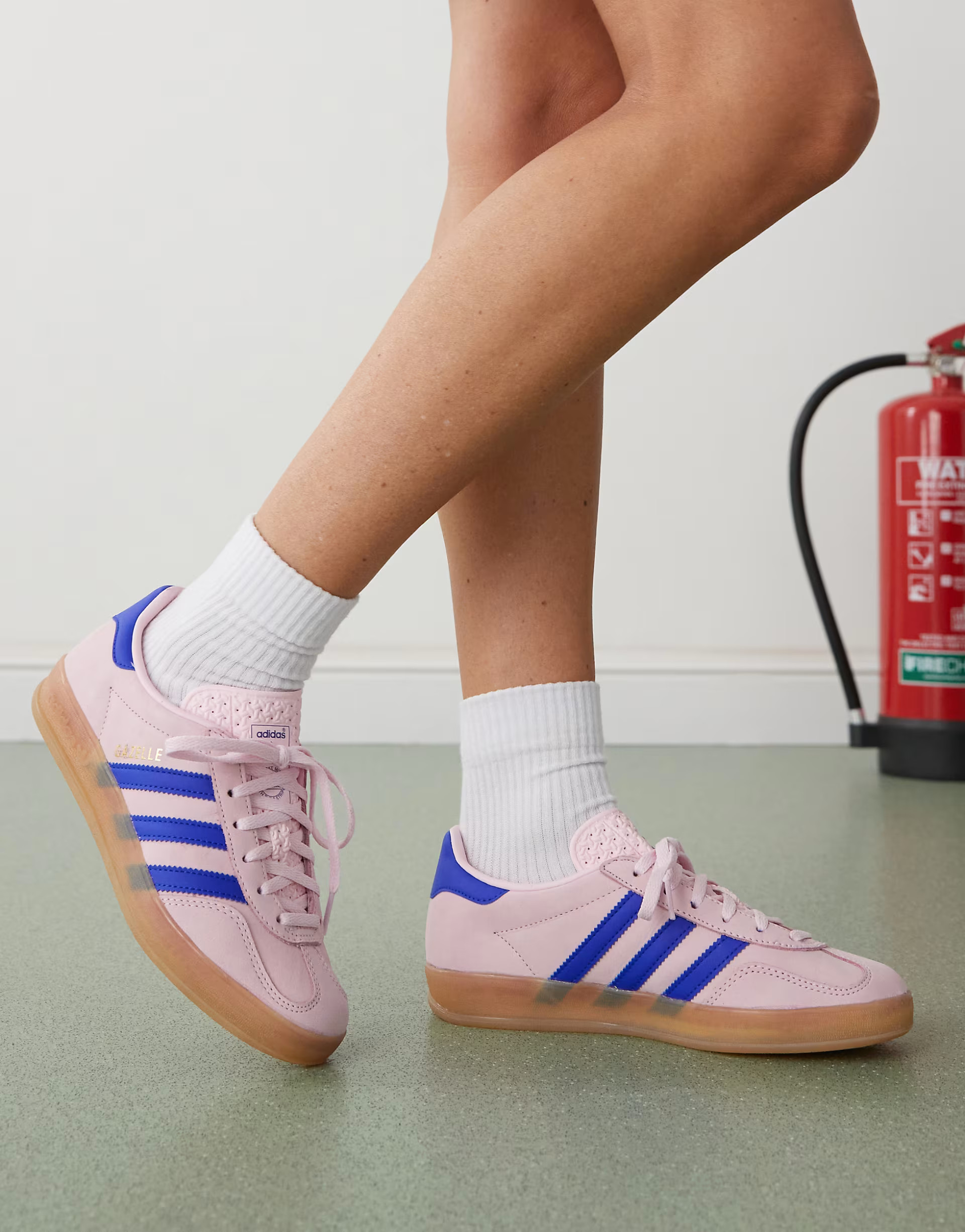 adidas Originals Gazelle Indoor trainers in pink and blue nubuck | ASOS (Global)