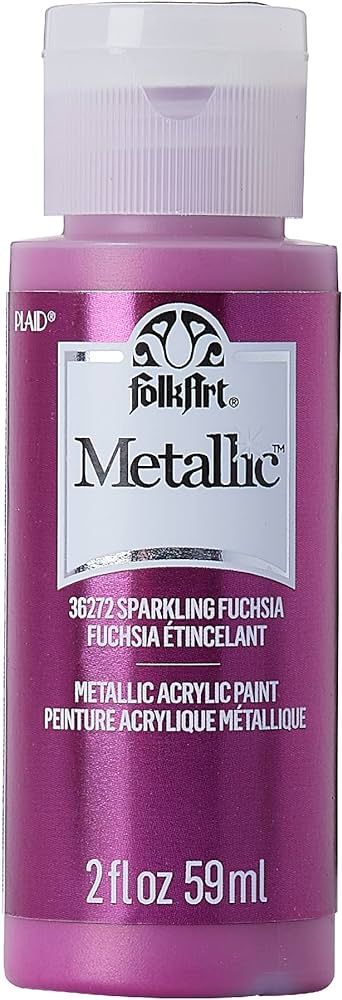 FolkArt Metallic Acrylic Craft Paint, Sparkling Fuschia 2 fl oz Premium Metallic Finish Paint, Pe... | Amazon (US)