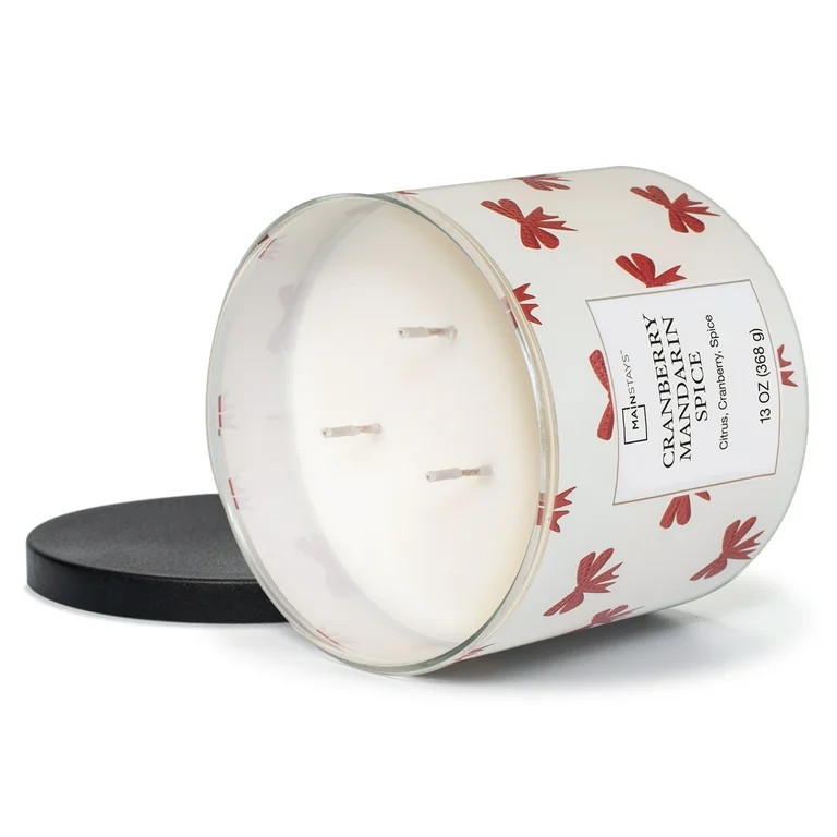 Mainstays Cranberry Mandarin Spice Scent 3-Wick Wrap Candle, 13 oz. | Walmart (US)