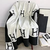 H Blankets Flannel Fleece Blanket Super Soft Warm Thick Microfiber Blanket with for Couch Sofa Be... | Amazon (US)