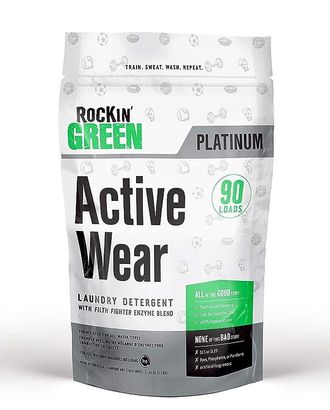 Rockin' Green Platinum Series Active Wear Laundry Detergent Powder, 45 oz. - All Natural, Biodegr... | Amazon (US)
