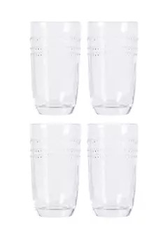 Crown & Ivy™ Caroline Beaded Scallop High Ball Glasses - Set of 4 | Belk