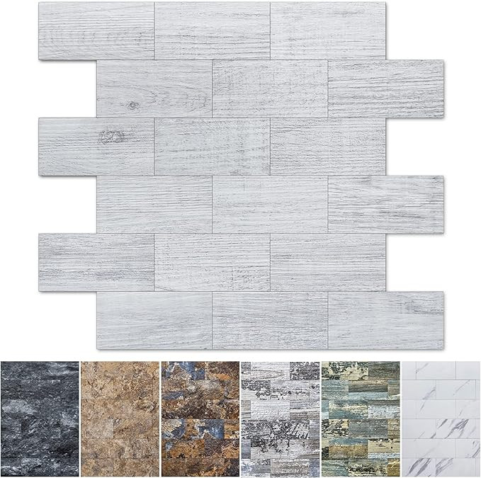 Art3d 10-Sheet Peel and Stick Backsplash PVC Wall Tile, Stickon Tile for Kitchen Backplash, Bathr... | Amazon (US)