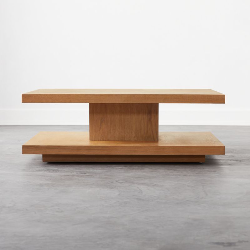 Pila Wood Tiered Coffee Table | CB2