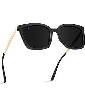 WearMe Pro WMP Eyewear - Square Oversized Metal Frame Fashion Style Women Polarized Sunglasses | Amazon (US)
