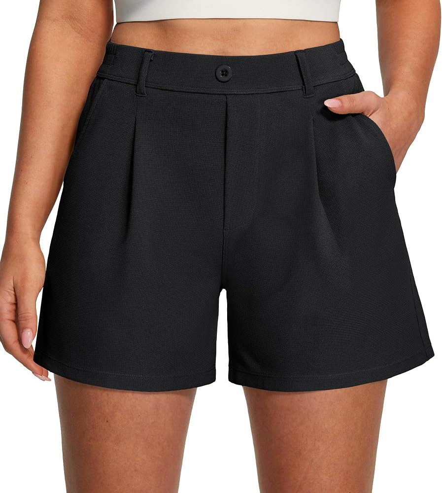 Ewedoos Dress Shorts for Women Stretchy Pull On Dressy Work Shorts with Pockets High Waisted Trou... | Amazon (US)