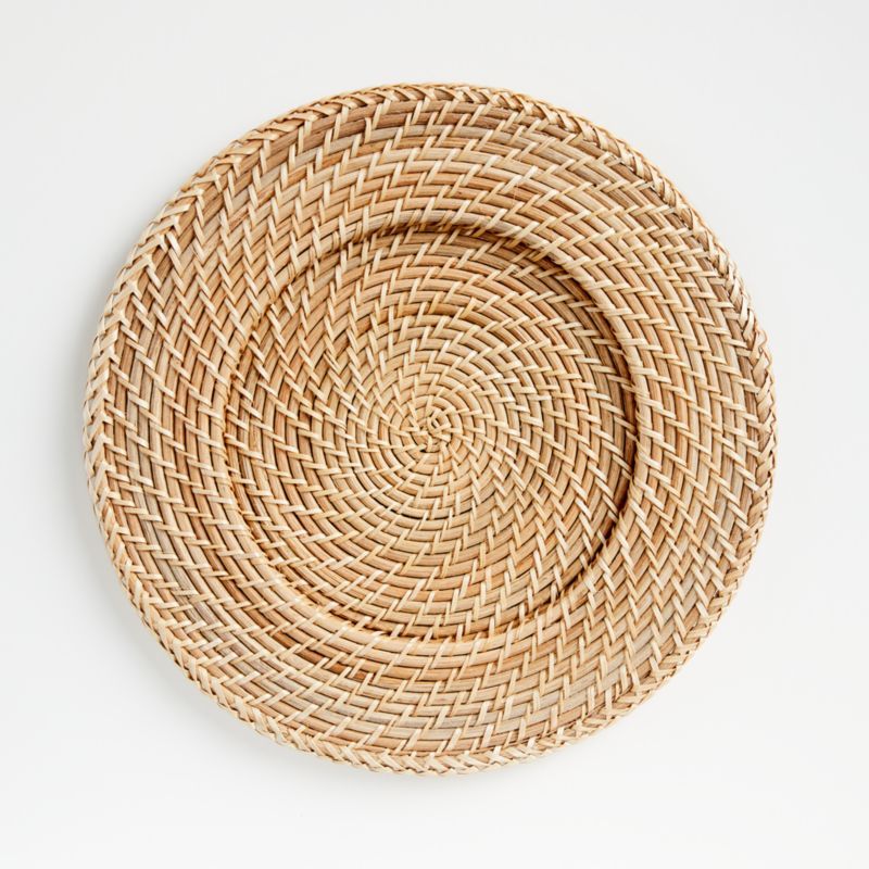 Artesia Natural Rattan Charger Plate + Reviews | Crate and Barrel | Crate & Barrel