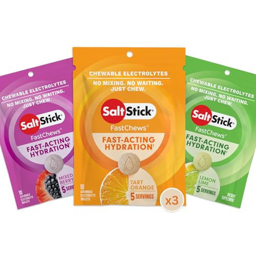 SaltStick Electrolyte FastChews - 90 Count Best Sellers Variety Pack - Chewable Electrolyte Tablets for Hydration, Salt Tabs - 10 Count (Pack of 9) | Amazon (US)