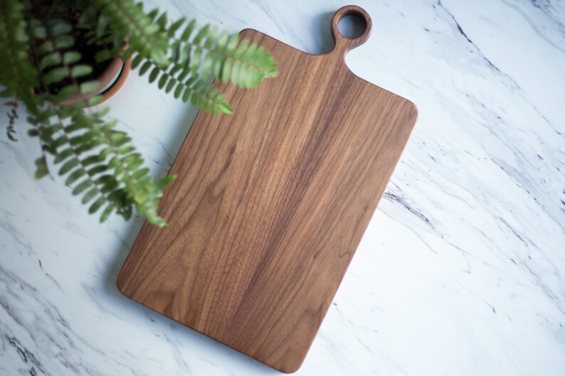 The Wide Farmhouse  Walnut Wood Cutting Board With Handle / - Etsy | Etsy (US)