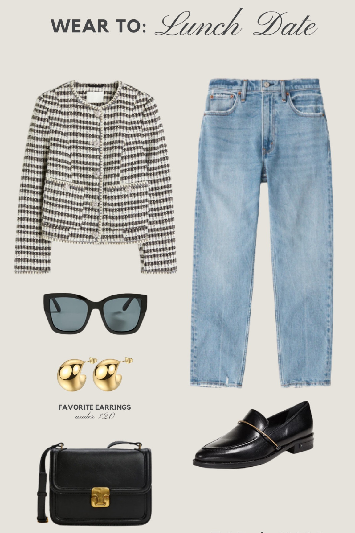 Tweed cardigan / loafers 