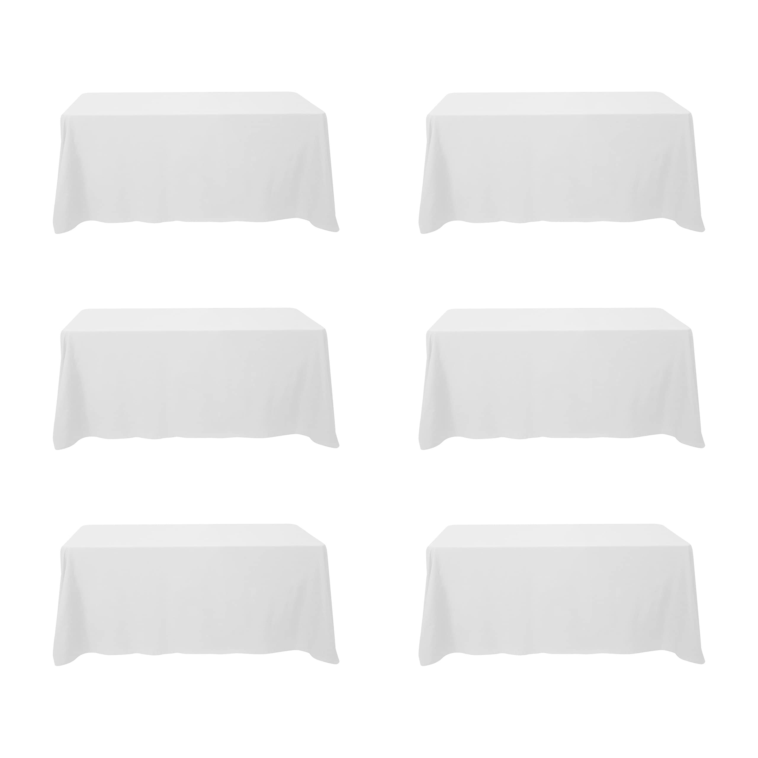 BRILLMAX 6 Pack White Tablecloths 90 x 132 Inch for 6ft Rectangle Tables - 150 GSM Polyester Fabr... | Amazon (US)