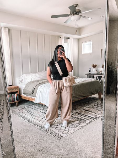 •Old Navy top, wearing a small (size down)
•Amazon pants, wearing a large but should’ve done XL (size up, pretty snug in the waist) shade Khakii
• shoes from JCPenney, size up 1/2 a size
• bag is Amazon, color Beige 
• also linking purple oversized tee from my IG reel (wearing a large but could’ve done medium)

#LTKfindsunder50 #LTKmidsize