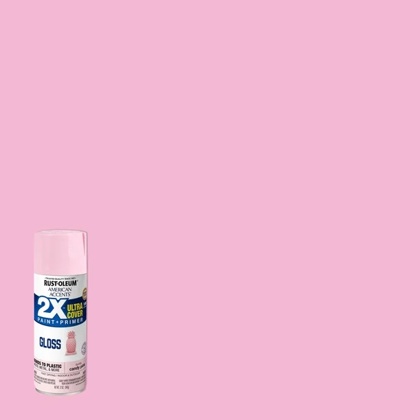 Candy Pink, Rust-Oleum American Accents 2X Ultra Cover Gloss Spray Paint- 12 oz - Walmart.com | Walmart (US)