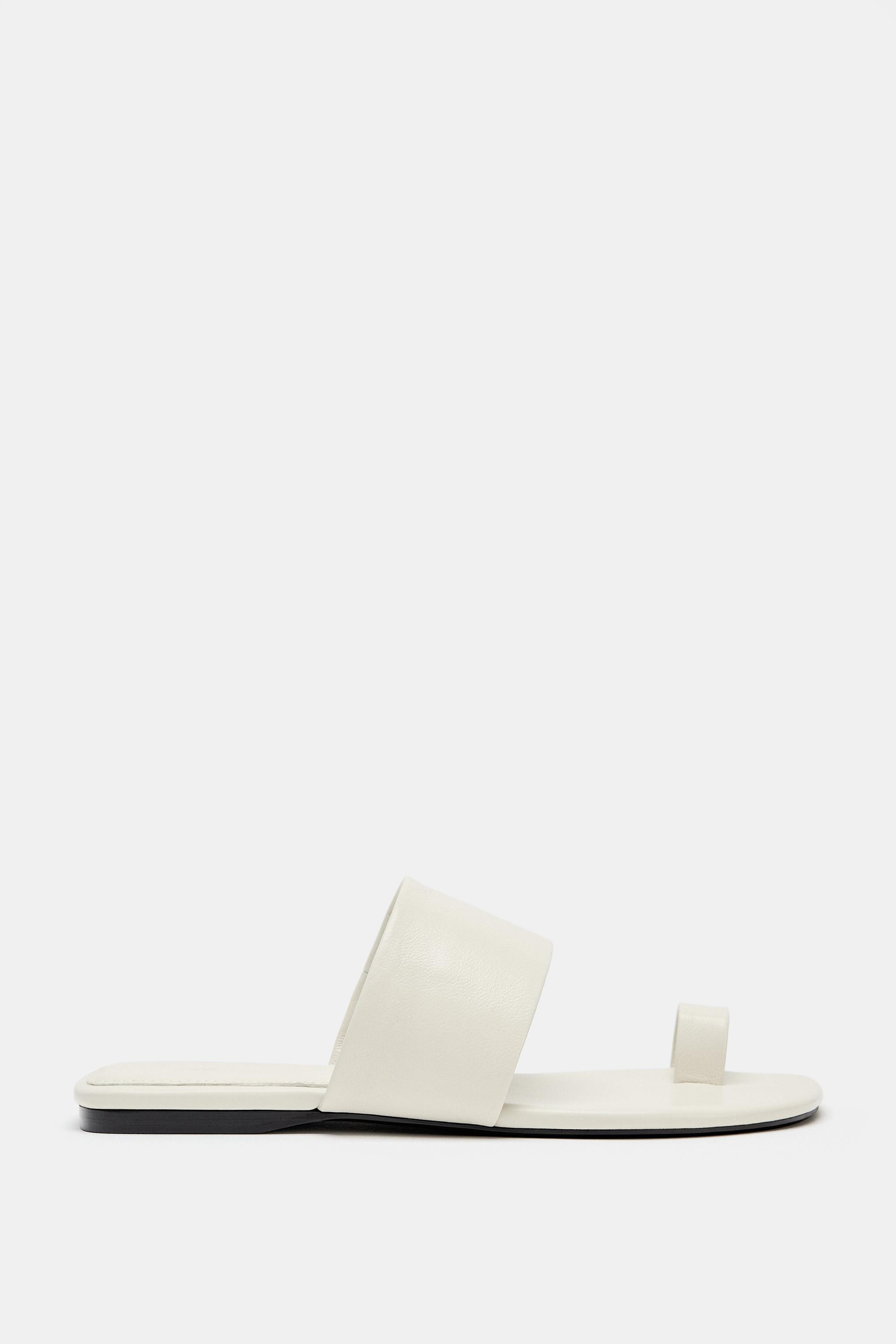 LIMITED EDITION LEATHER FLAT SANDALS | Zara US