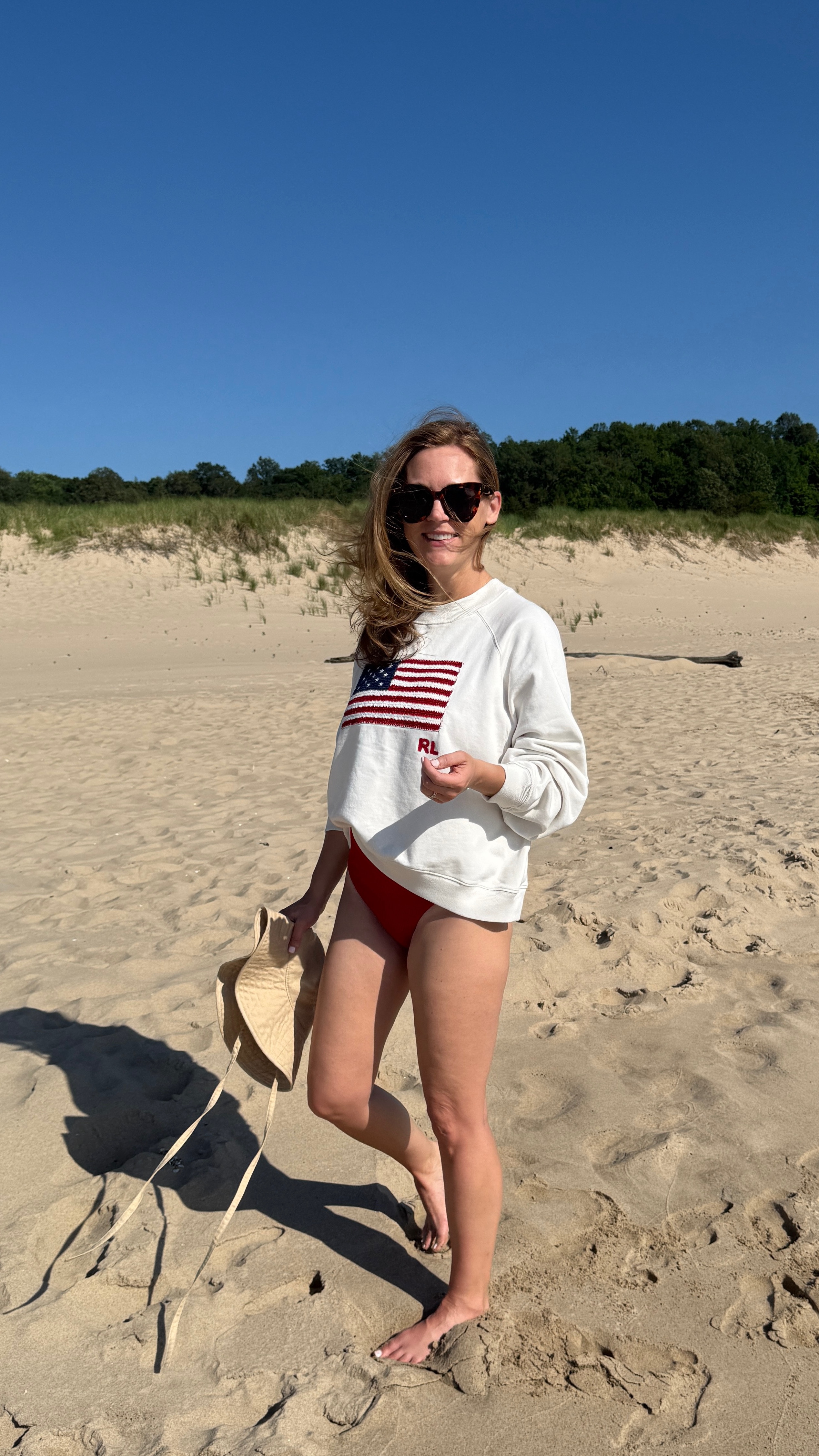 Swim true to size 
Sweatshirt size small 

#LTKSeasonal #LTKTravel #LTKOver40