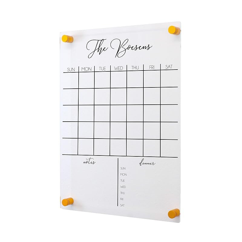 Dry Erase Acrylic Calendar | Personalized | Office Decor | Housewarming Gift | Amazon (US)