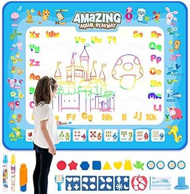 HonShoop Water Drawing Mat Large Aqua Magic Doodle Mat Coloring Mat Educational Painting Toys for... | Amazon (US)