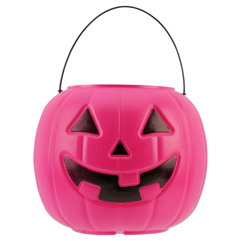 8" Pumpkin Pail, Pink, Halloween Treat Bucket, by Way to Celebrate | Walmart (US)