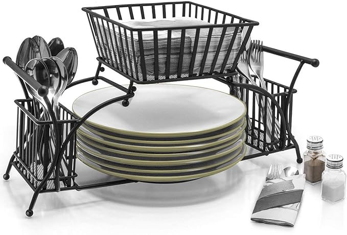 Sorbus Utensil Caddy — Use For Napkin, Cutlery, Plate Holder — Stackable Flatware Caddy, Tabl... | Amazon (US)