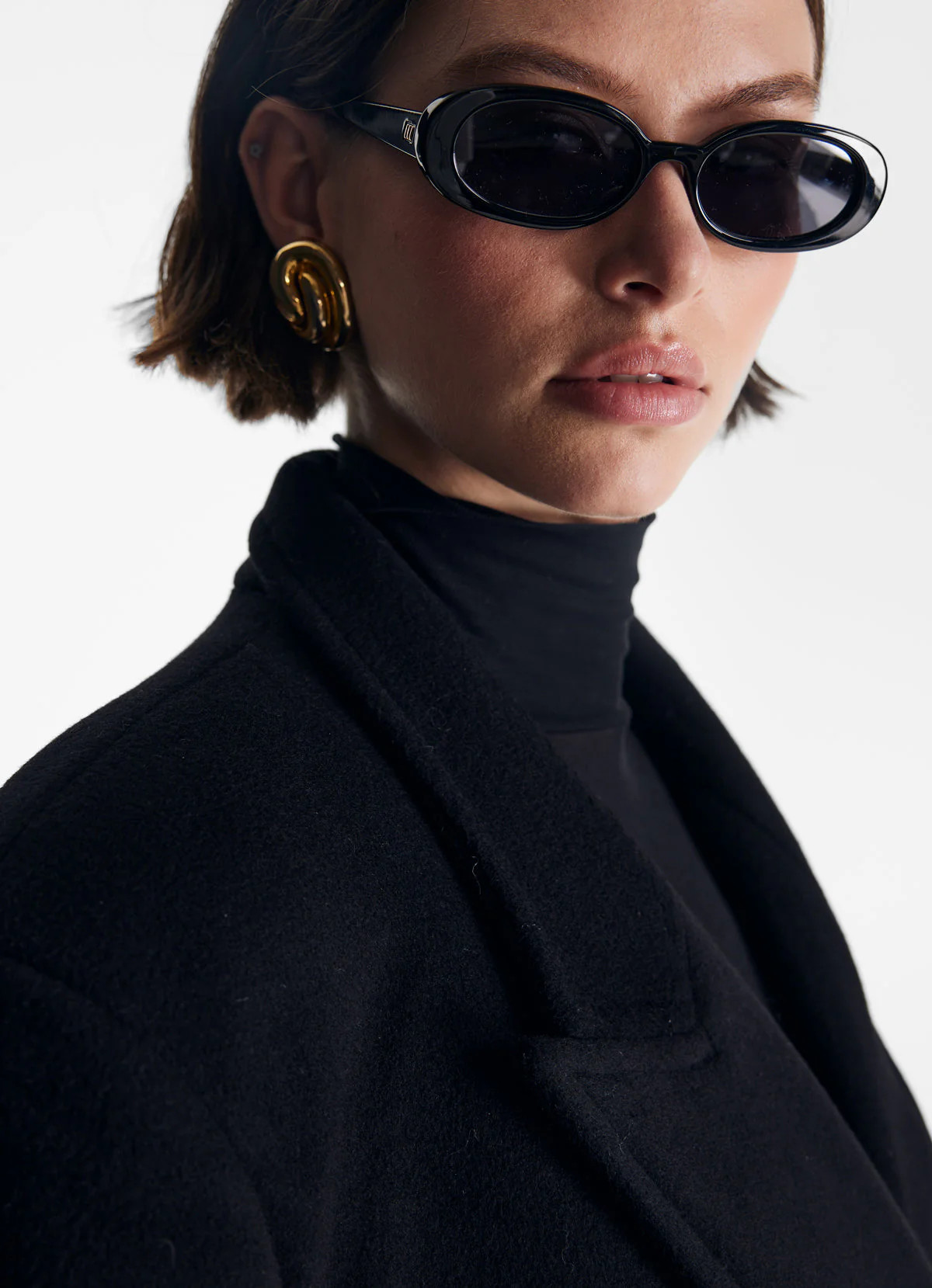 Black Wool Straight Trench Coat | DE SAVARY LONDON