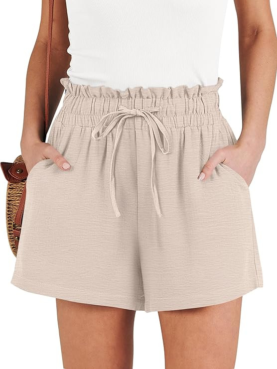 ANRABESS Shorts for Women Summer Casual High Waisted Wide Leg Drawstring Lounge Shorts Comfy 2026... | Amazon (US)