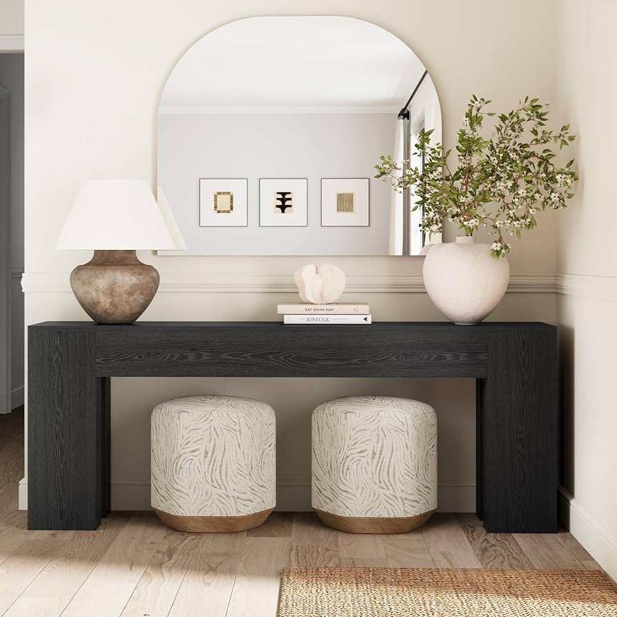 Extra Long 79" Black Wood Console Table for Entryway, Farmhouse Sofa Table Behind Couch, Large Re... | Amazon (US)