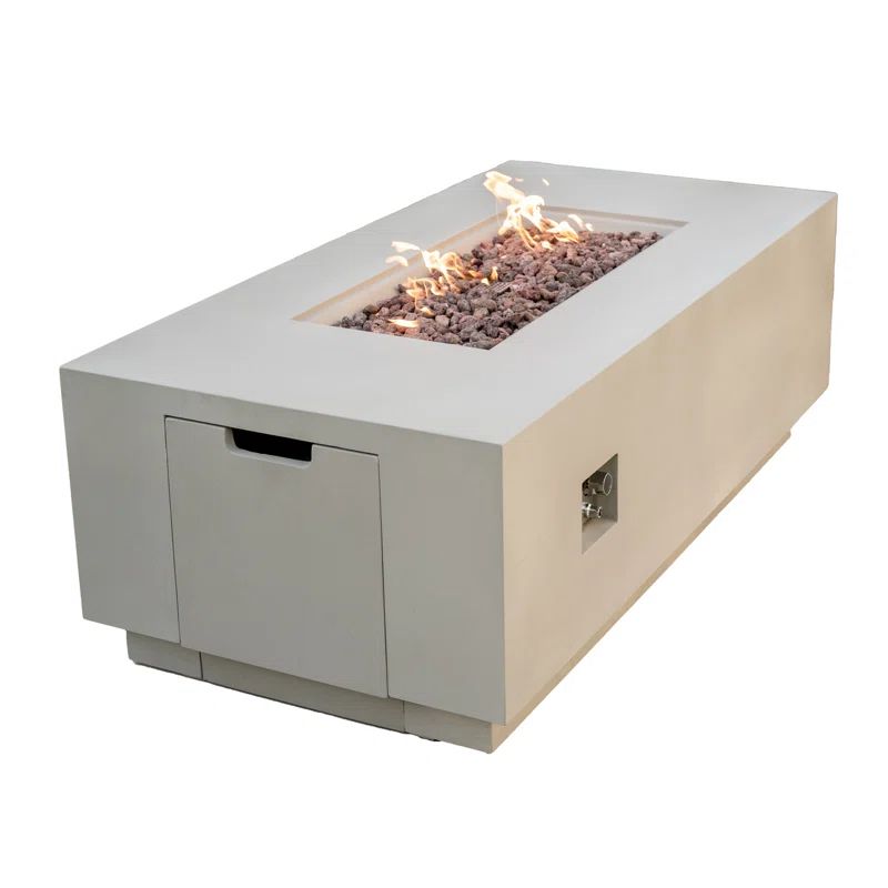 22" H x 32" W Concrete Propane Outdoor Fire Pit Table | Wayfair North America