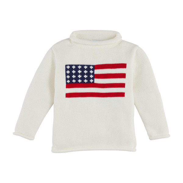Flag Rollneck Toddler Sweater | Mud Pie