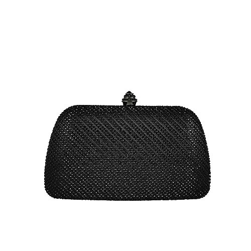 Boutique De FGG Mini Black Rhinestone Clutch Purses for Women Formal,Wedding Dressy Evening Bags and Clutches,Crystal Clutch Bag | Amazon (US)