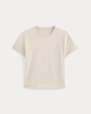 Everlane Box-Cut Tshirt, Essential Cotton | No Pocket, Heathered Oats, Size Small | Everlane