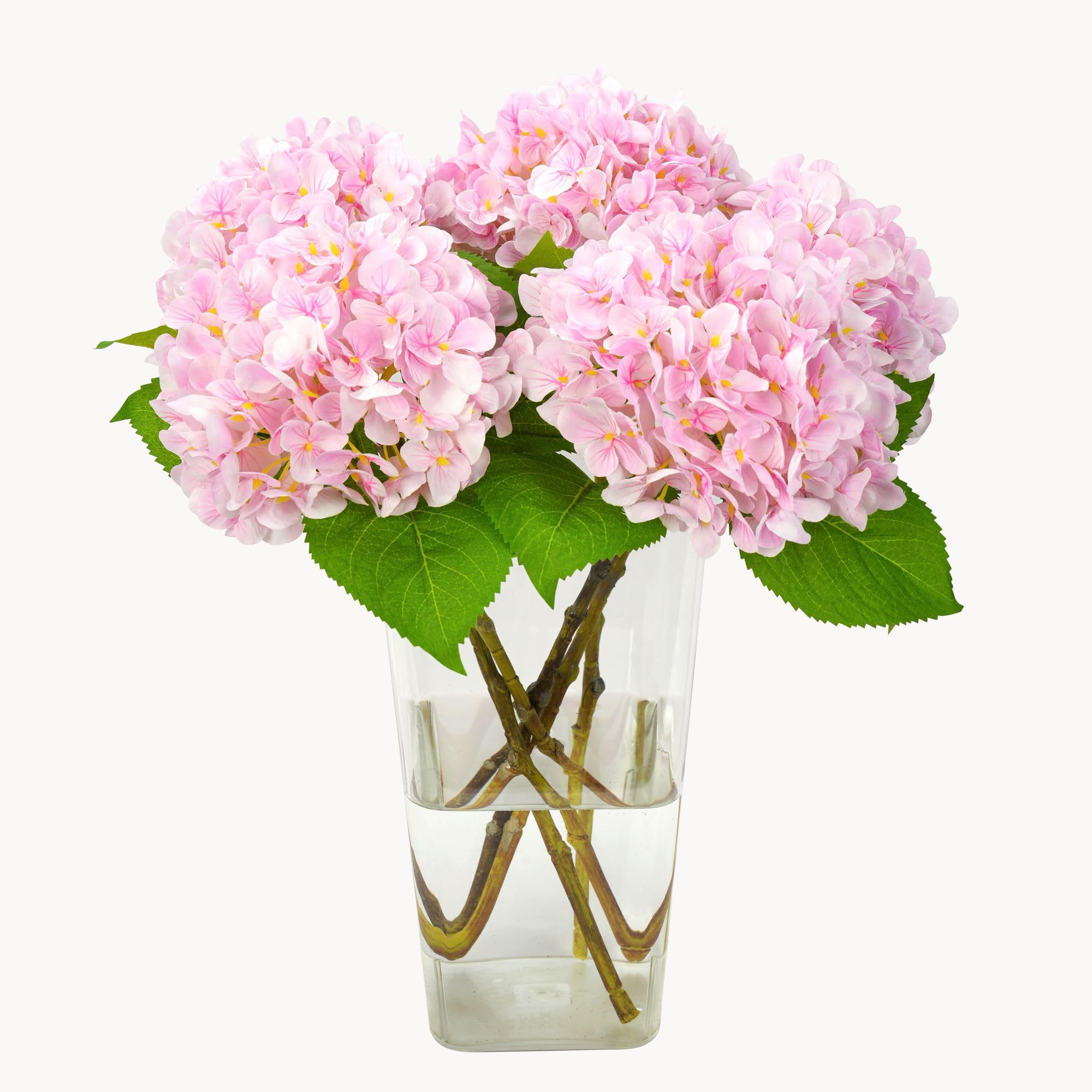 5pcs Realistic Fake Pink Flowers Artificial Silk Hydrangea Flowers Artificial Flowers Faux Hydran... | Amazon (US)
