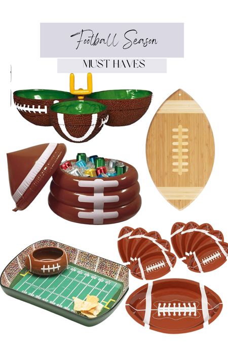 Football season must haves, chips and dip, wooden serving board, drink cooler, plates, food tray, serving tray 

#LTKparties #LTKSeasonal #LTKhome