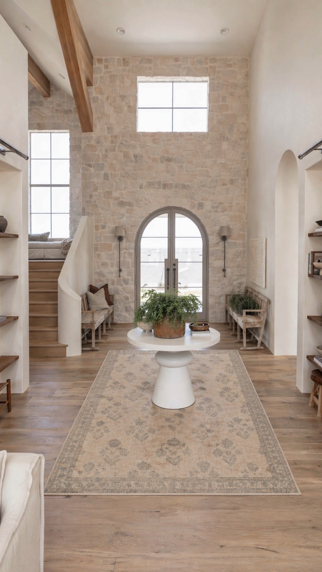 New @Wayfair rug for the perfect entry refresh! Also adore my wayfair sconces and daybed bench. Under table or between benches for rug placement?! So far over on IG, under the table is winning!

#ad #wayfairpartner #wayfair #springcleaning #homeinspo 

#LTKSaleAlert #LTKSeasonal #LTKHome