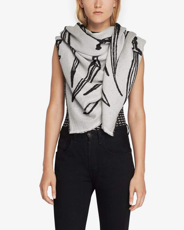 Rag & Bone - Oversize Dagger Scarf - WHITE MULTI - ONE SIZE | rag + bone
