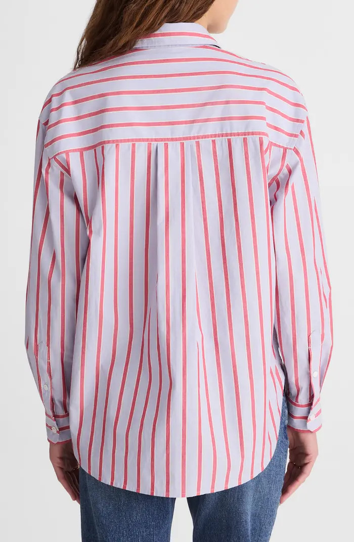 The Easy Stripe Cotton Poplin Button-Up Shirt | Nordstrom