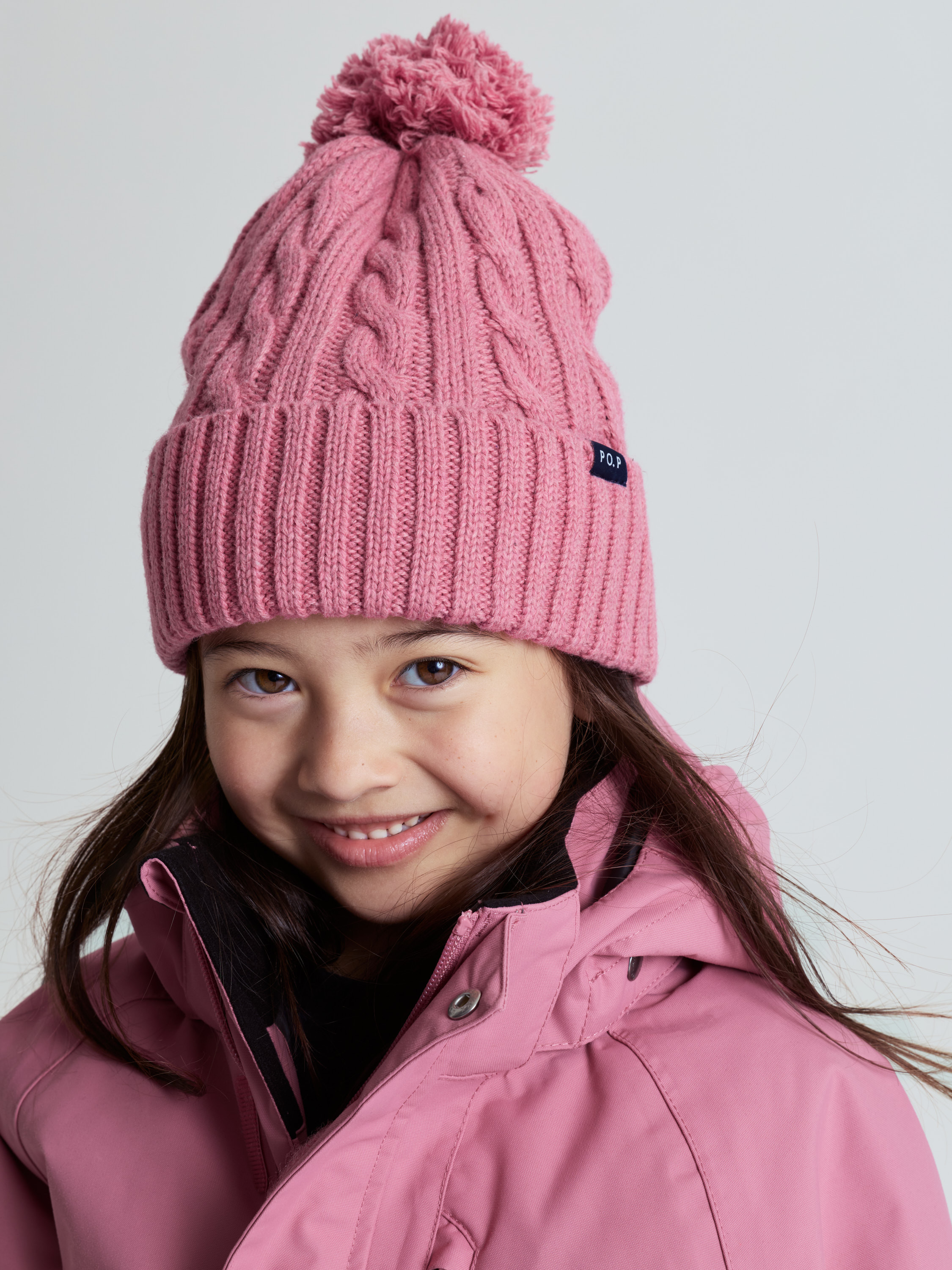 Cable knit hat wool blend - Pink | Polarn O Pyret