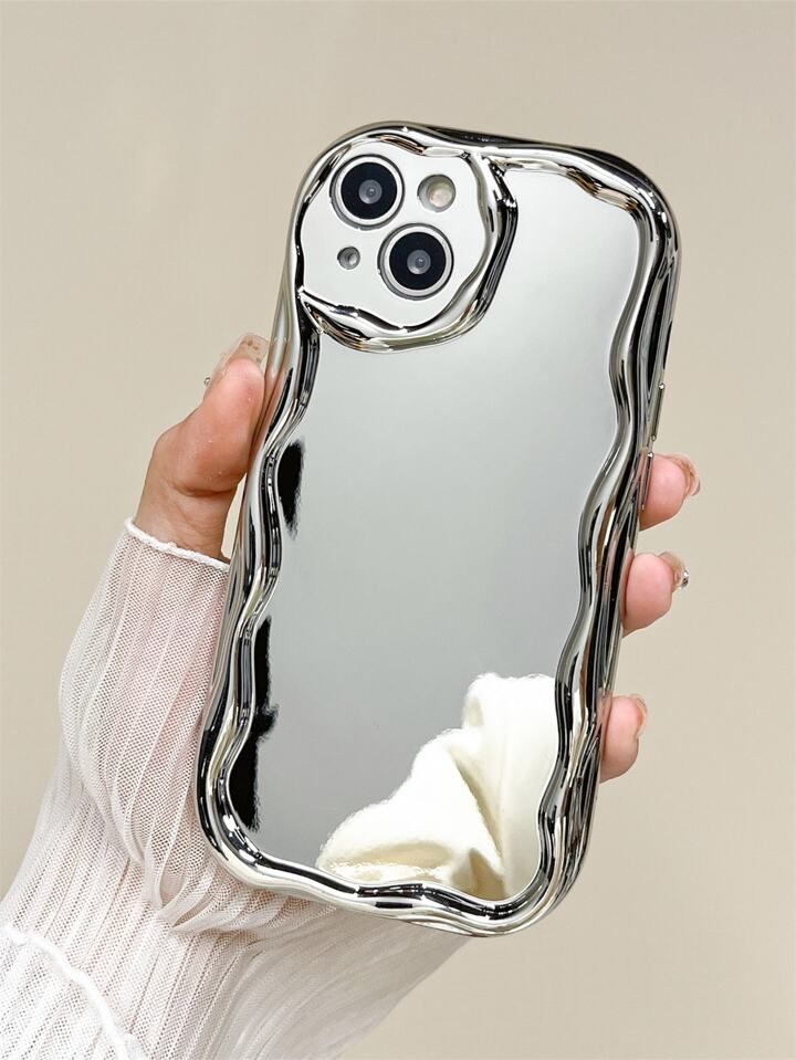 Patterned Silver Plated Phone Case | SHEIN