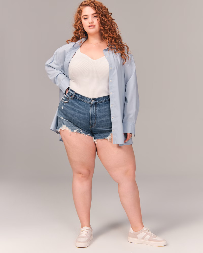 Women's Curve Love High Rise Mom Shorts | Women's Clearance | Abercrombie.com | Abercrombie & Fitch (US)
