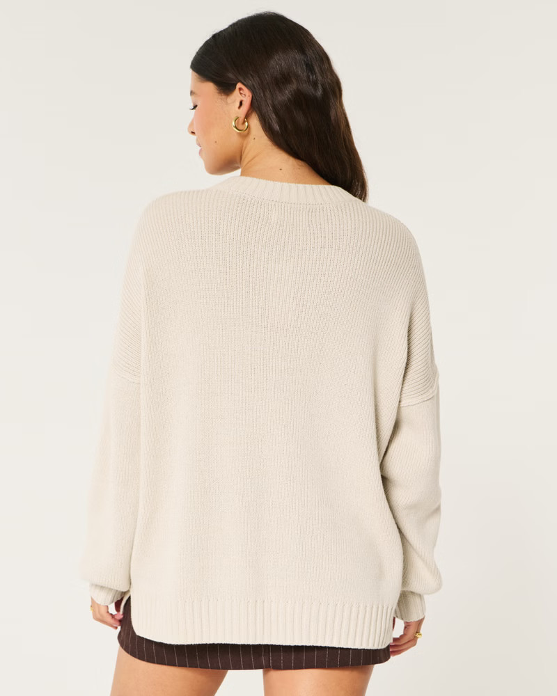 Women's Oversized Crew Sweater | Women's Tops | HollisterCo.com | Hollister (US)