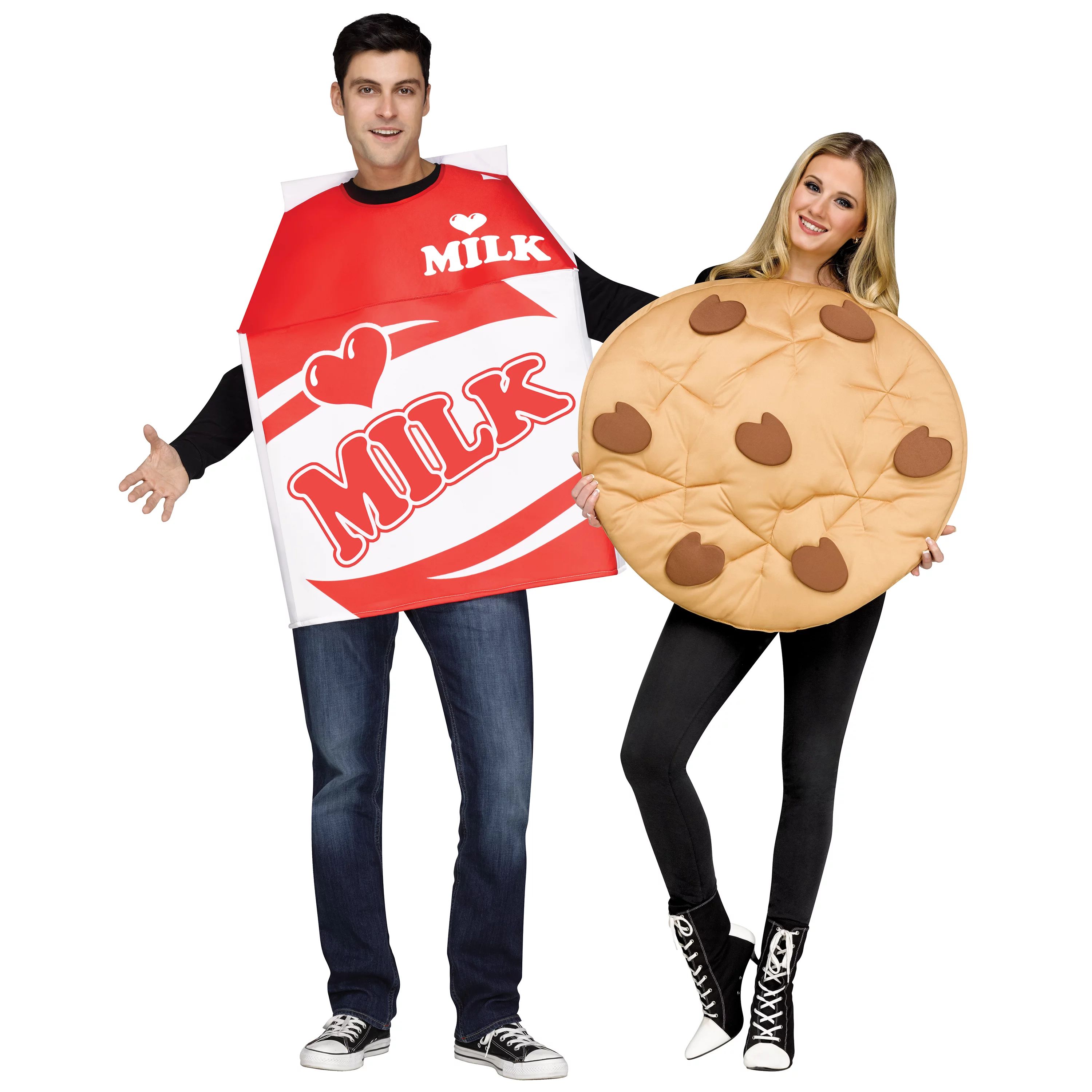 Way to Celebrate Milk and Cookies Halloween Couples Costume Unisex, Adult 18-64, Multi-Color | Walmart (US)