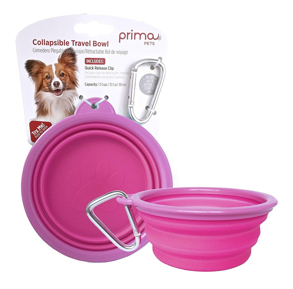 Prima Pet Expandable/Collapsible Silicone Food & Water Travel Bowl with Clip for Small & Medium D... | Amazon (US)