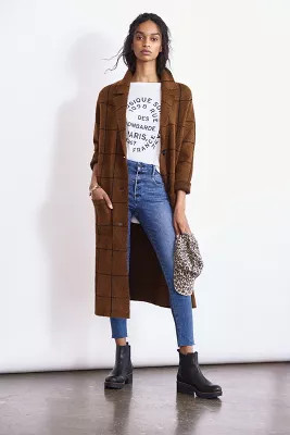 Solenne Windowpane Sweater Jacket | Anthropologie (US)