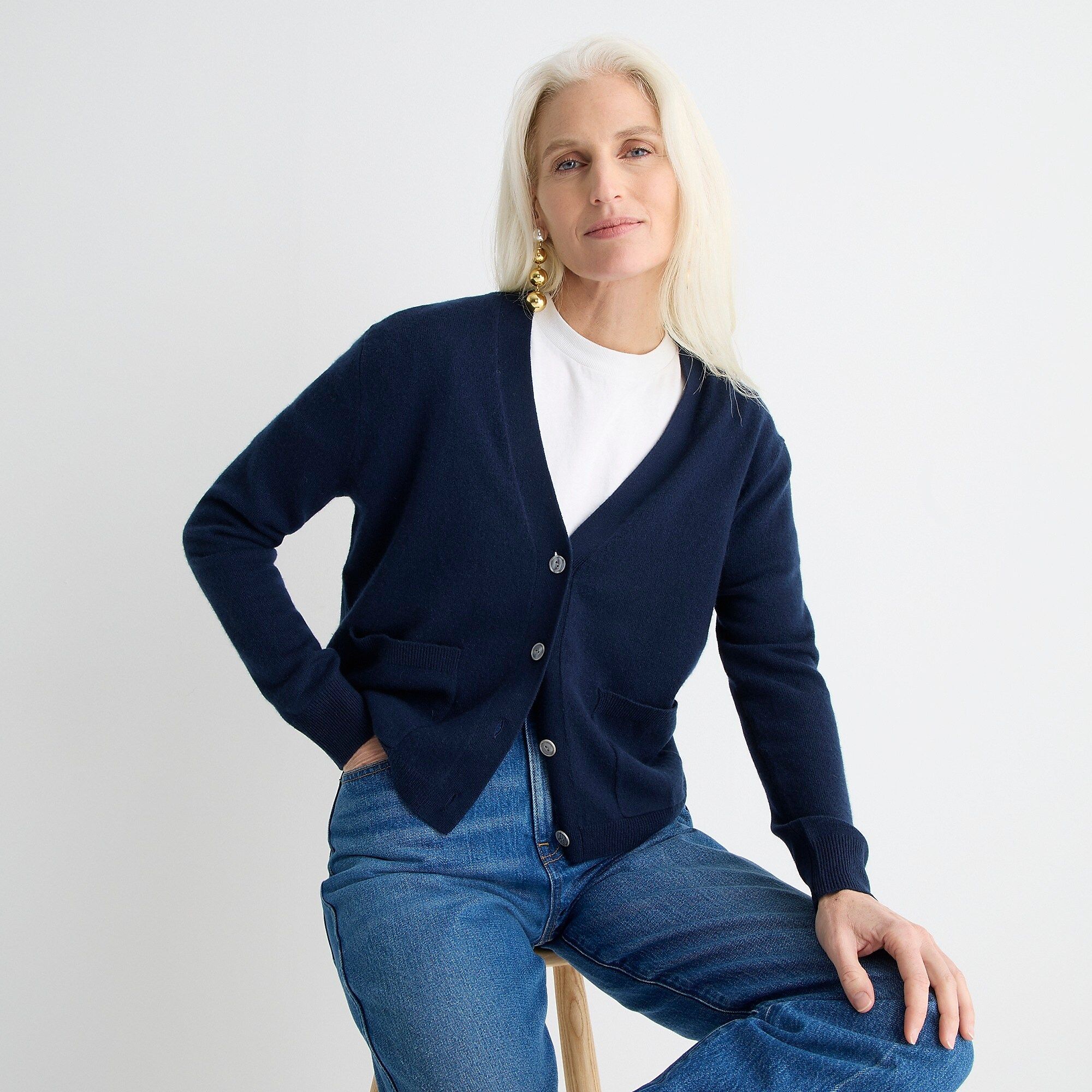 Cashmere patch-pocket cardigan sweater | J.Crew US