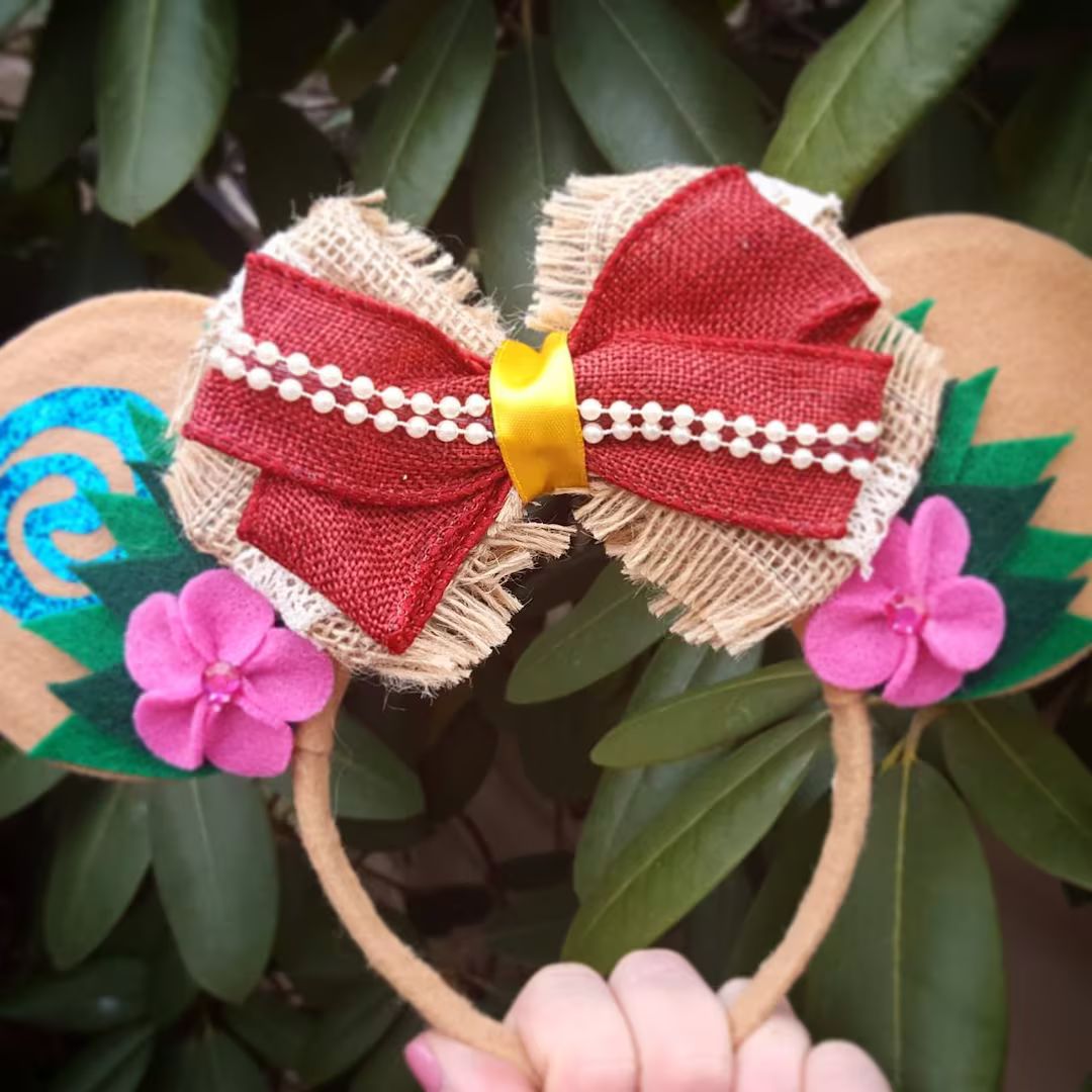 MOANA Hawaiian Princess Inspired Minnie Mouse Ears Headband - Etsy | Etsy (US)