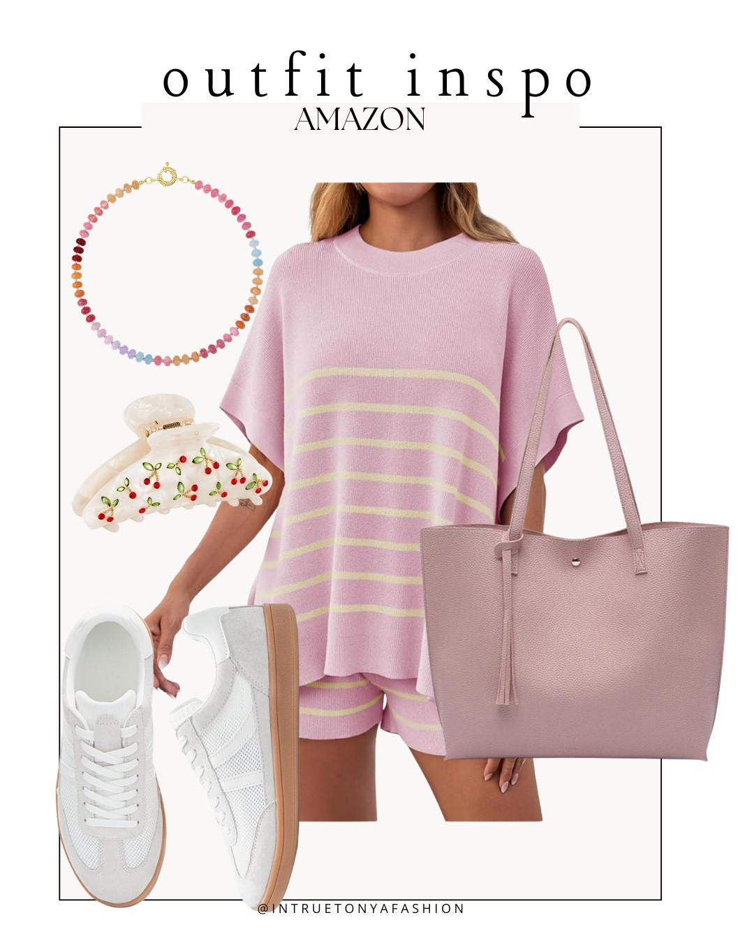 Pink 2 piece matching set with white sneakers, pink tote bag, beaded necklace and hair clip






Amazon outfits every outfit inspo, outfit ideas, casual outfits amazon, amazon outfits every day, spring outfits 2026, summer outfits

#LTKSaleAlert #LTKootd #LTKPetite