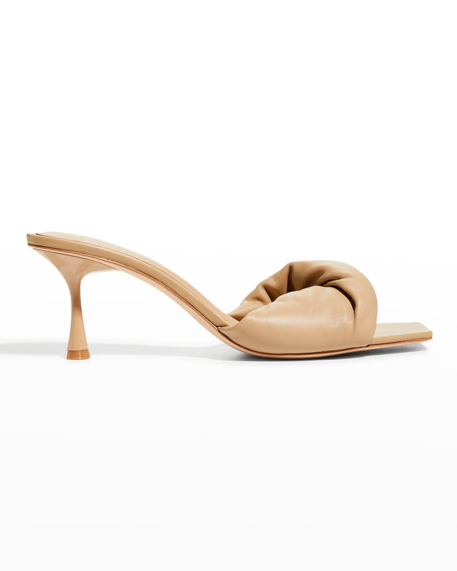 Twisted Leather Slide Sandals | Neiman Marcus