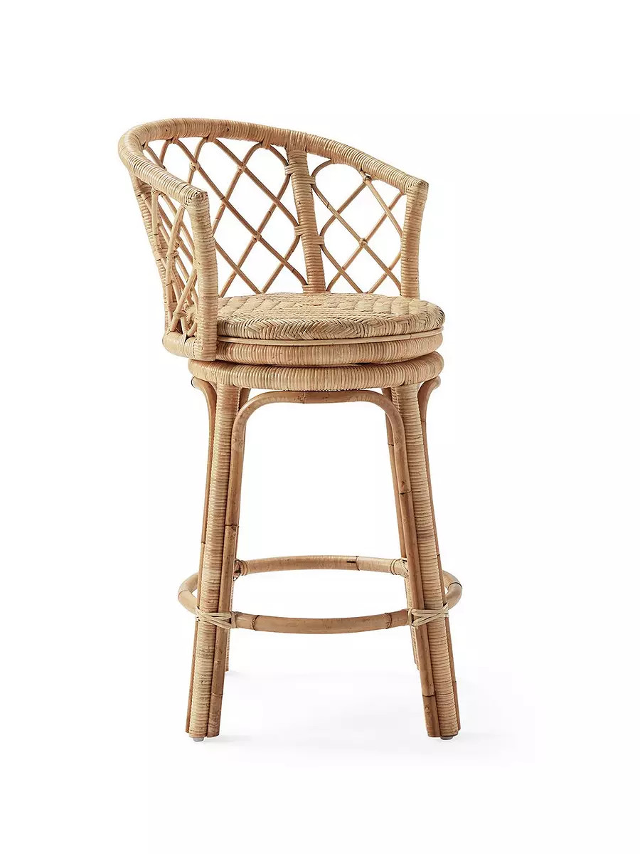 Avalon Rattan Swivel Bar & Counter Stool | Serena and Lily