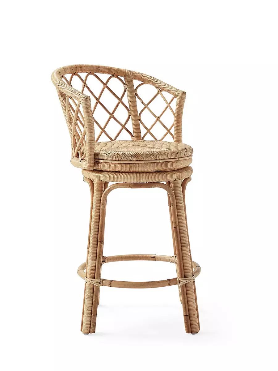 Avalon Rattan Swivel Bar & Counter Stool | Serena and Lily